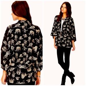 Forever 21 tiger print bohemian kimono top